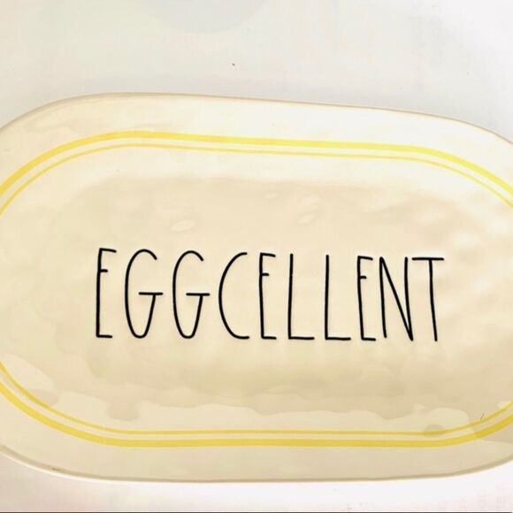 Rae Dunn Eggcellent Oval Serving Platter - Picture 1 of 3